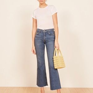 Reformation mid crop flare petite in size 27.